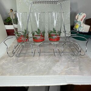 Vintage mid-Century modern chrome bar caddy .